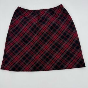 Red & Black Plaid Mini Skirt – Women’s Small